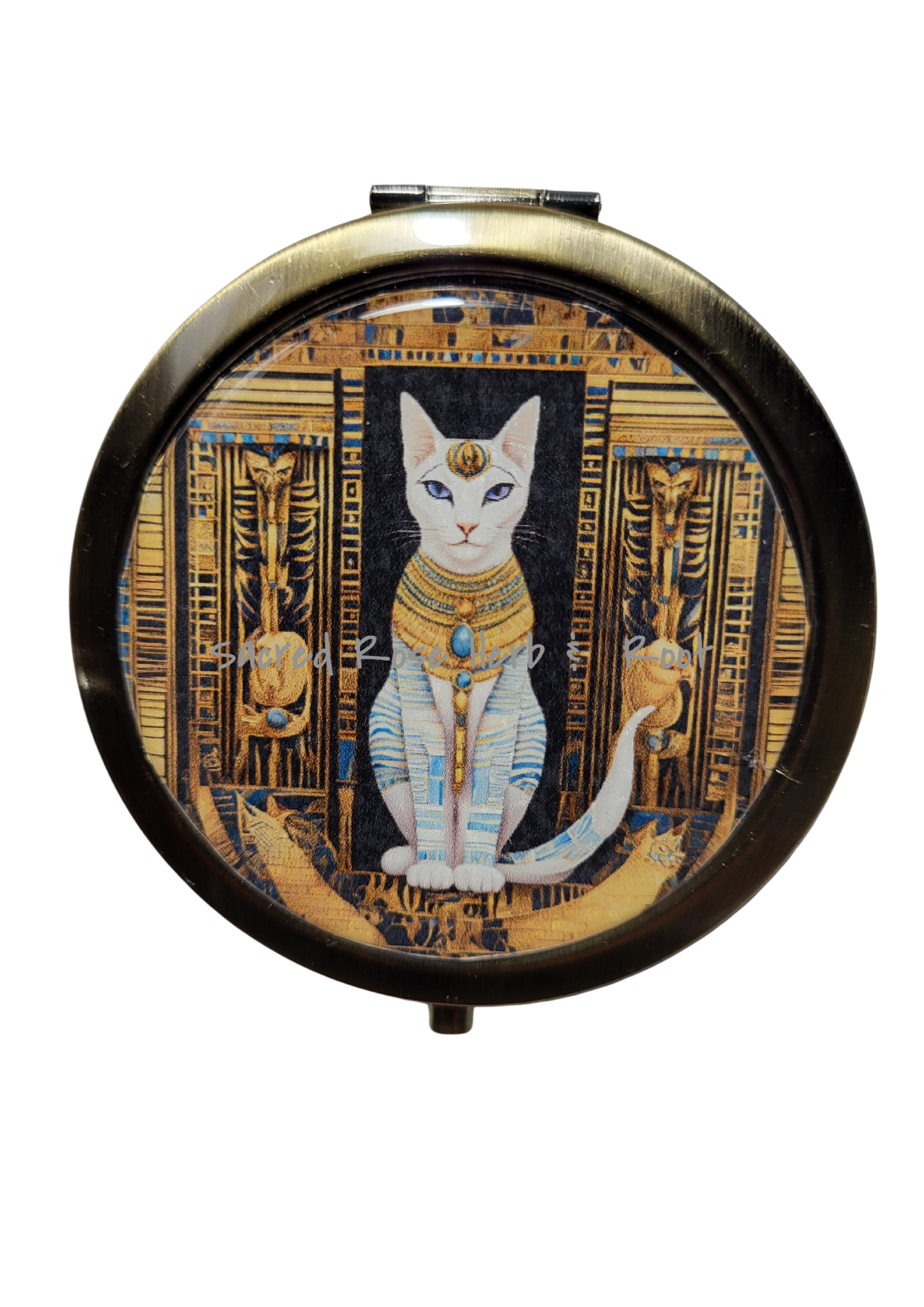 Bast Cat Goddess Compact Mirror Cosmetic Travel Mirror Keepsake Cat Purse Mirror Goddess Bast Fashion Accessory