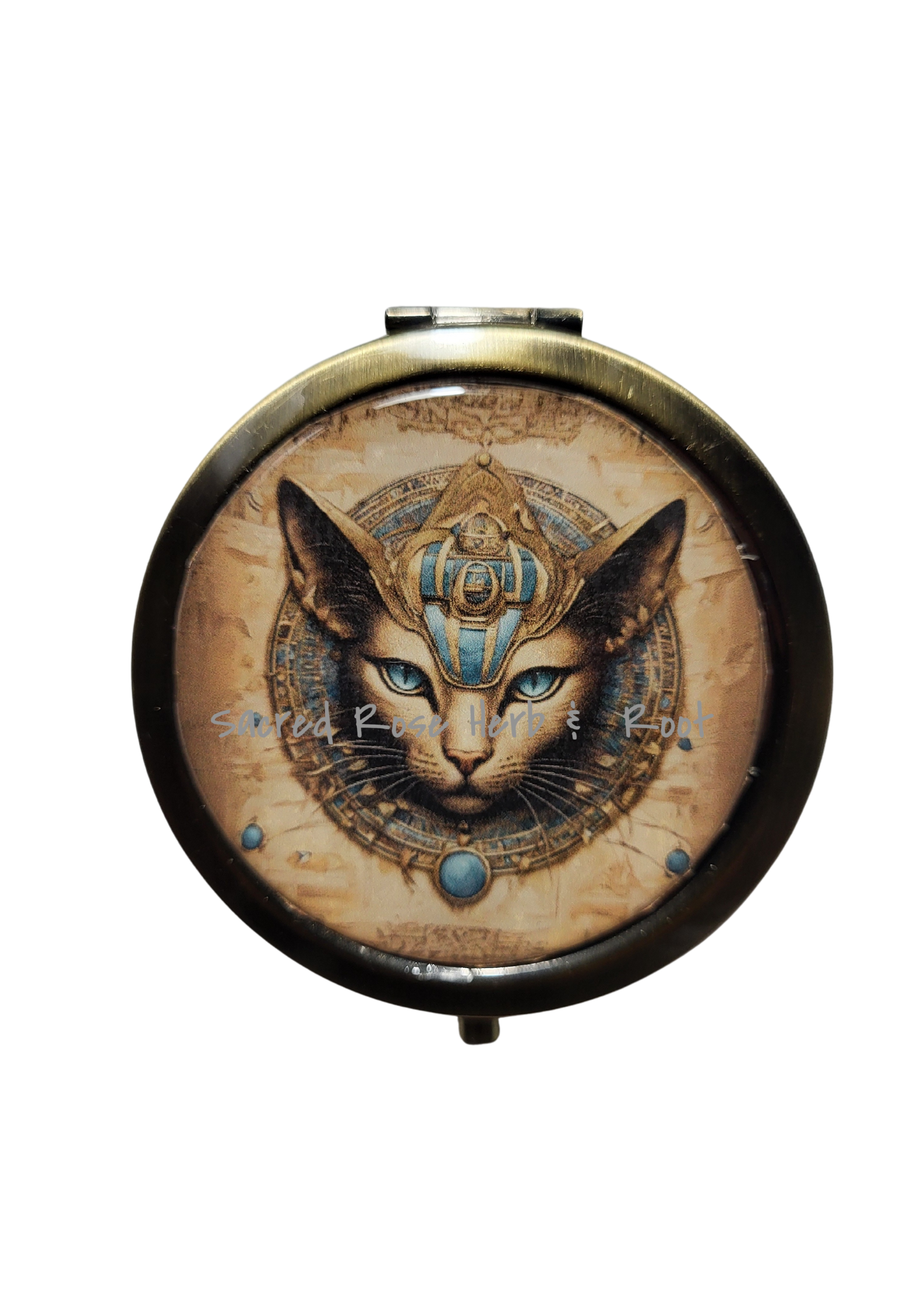 Cat Goddess Travel Compact Makeup Mirror Bast Purse Mirror Feline Magick Mirror