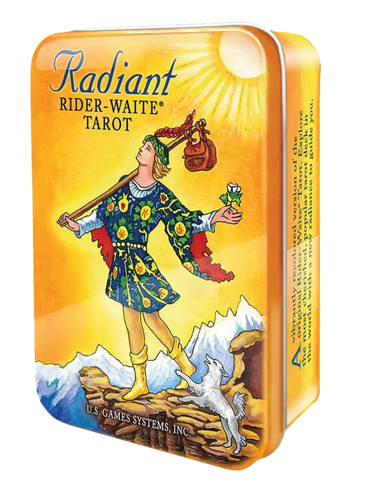 Radiant Rider-Waite® in a Tin 78 Card Tarot Deck and Tarot Instruction Booklet