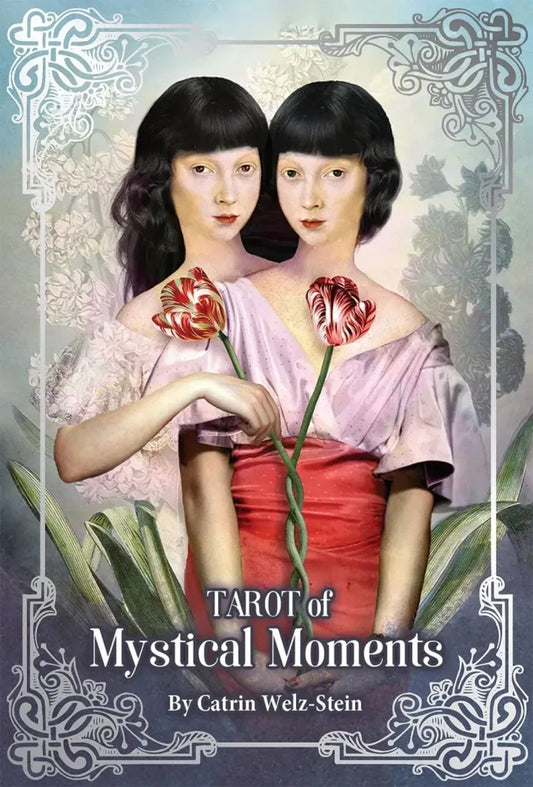 Tarot of Mystical Moments Silver Gilt Edged Cards 96 Page Tarot Guidebook with upright and reversed meanings.