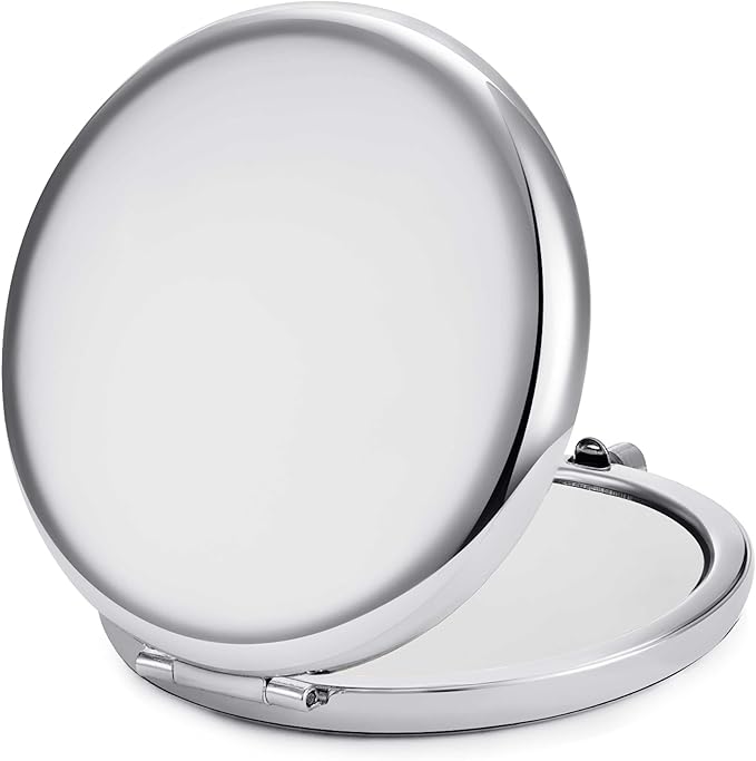 White Cat Goddess Compact Mirror Purse Make Up Travel Mirror Cat Lover Keepsake Fashion Accessory