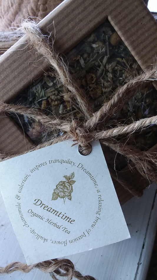 Dreamtime Sleep Tea Sacred Rose® Organic Herbal Tea Dream Aid Calms Nervous System Infusion for Insomnia Organic Herbal Tea Healing Blend